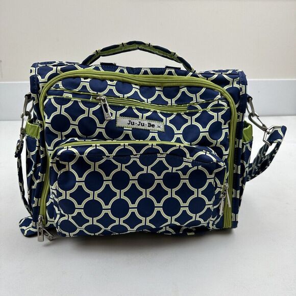 JU JU BE BFF Diaper Bag ROYAL ENVY Back Pack Shoulder Strap Diaper Changer Green - Picture 2 of 8